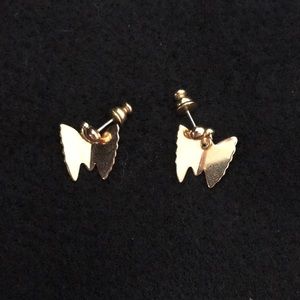 gold butterfly dangle earrings